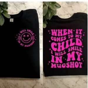 Mama shirt when it comes to my child humor popular retro smile in my mugshot